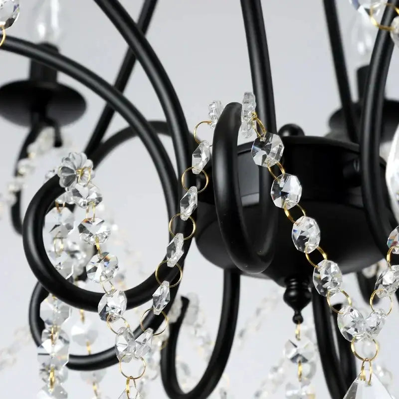 Modern gold iron crystal chandelier dining room luxury lighting