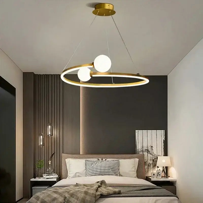 Modern gold iron led chandelier light for living room