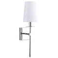 Modern gold iron led wall lamp with white shade for bedroom