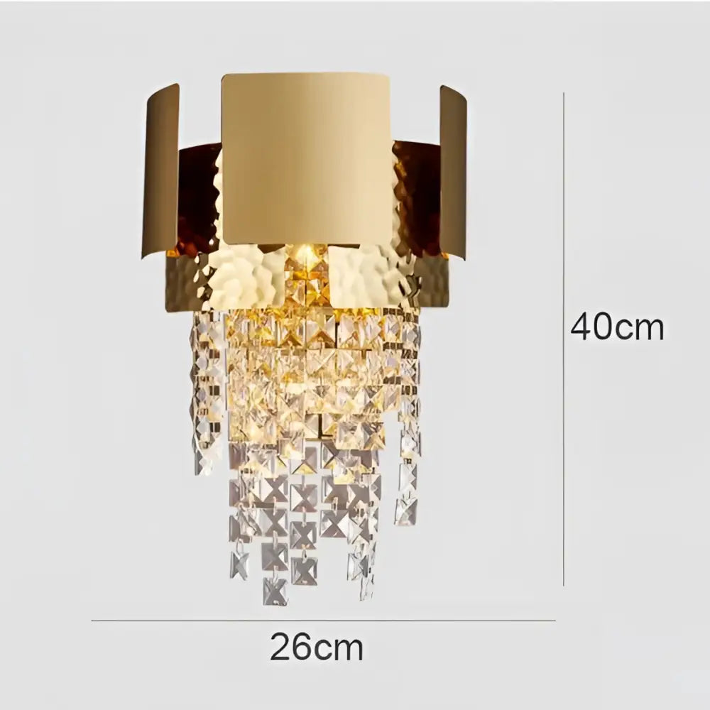 Modern gold leaf crystal wall lamp bedroom sconce lighting
