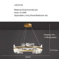 Modern gold led pendant lights crystal chandelier dining room