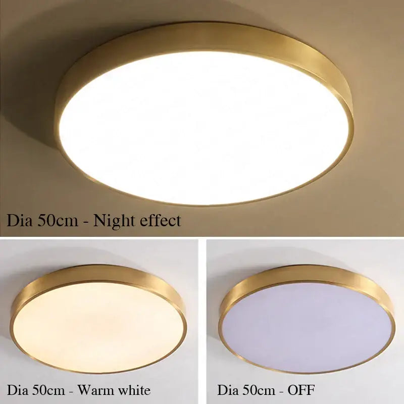 Modern gold led round ceiling light for bedroom