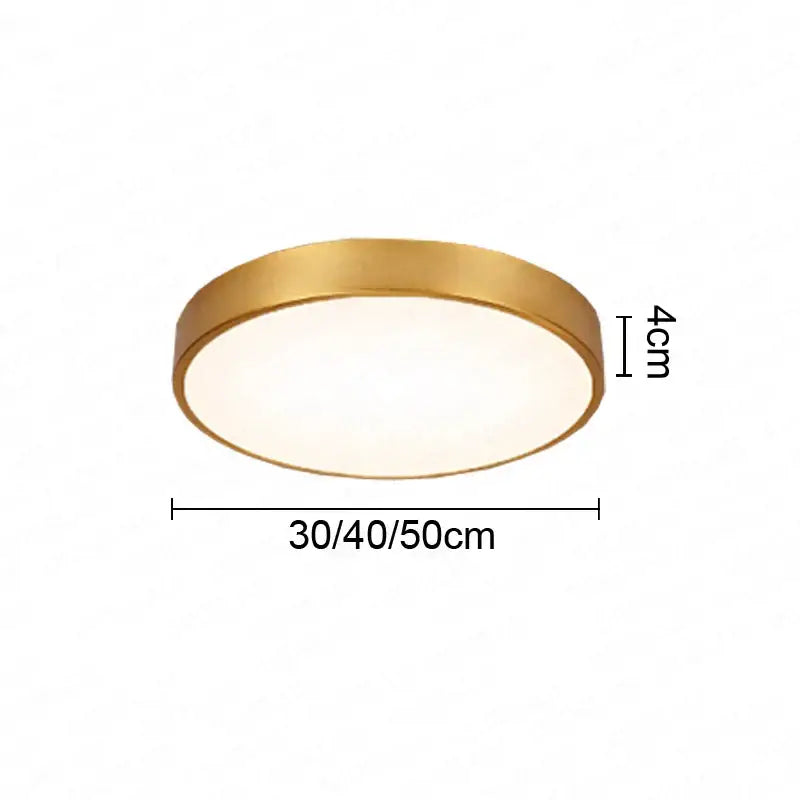 Modern gold led round ceiling light for bedroom