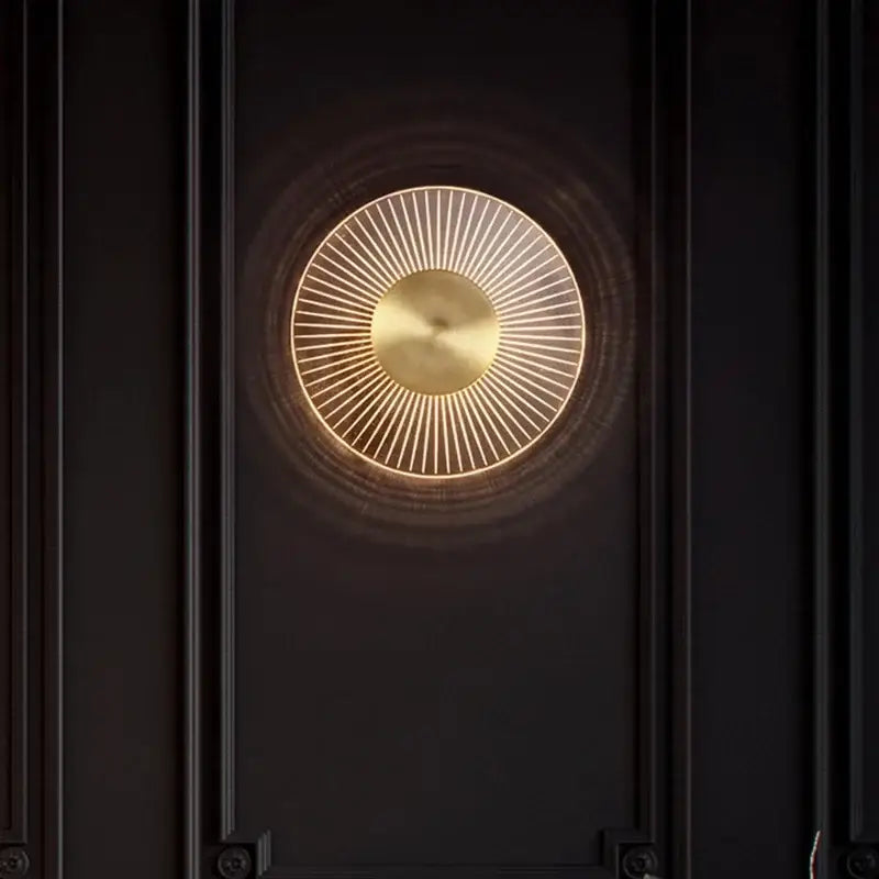 Modern gold led round wall lamp bedroom sconce lighting