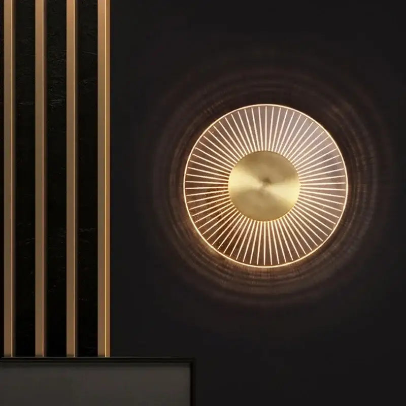 Modern gold led round wall lamp bedroom sconce lighting
