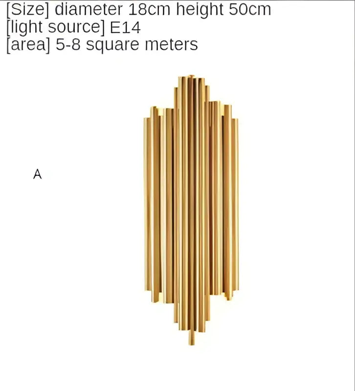 Modern gold led wall lamp for living room brass rod sconce