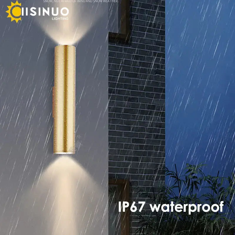Modern gold led wall lamp outdoor waterproof sconce light