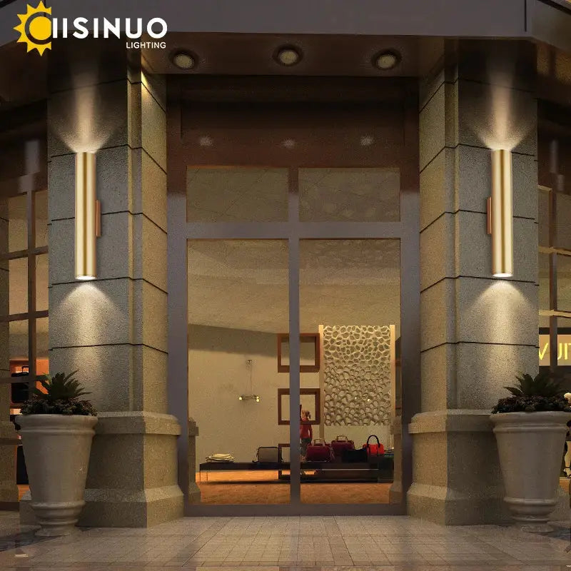 Modern gold led wall lamp outdoor waterproof sconce light