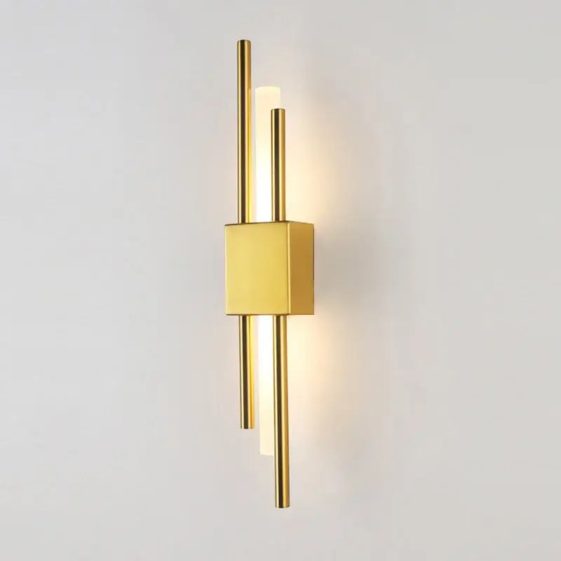 Modern gold led wall sconce bedroom vertical rod light