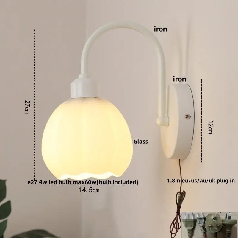 Modern gold led wall sconce with frosted glass for stairway lighting