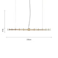 Modern gold linear glass dining room chandelier pendant light