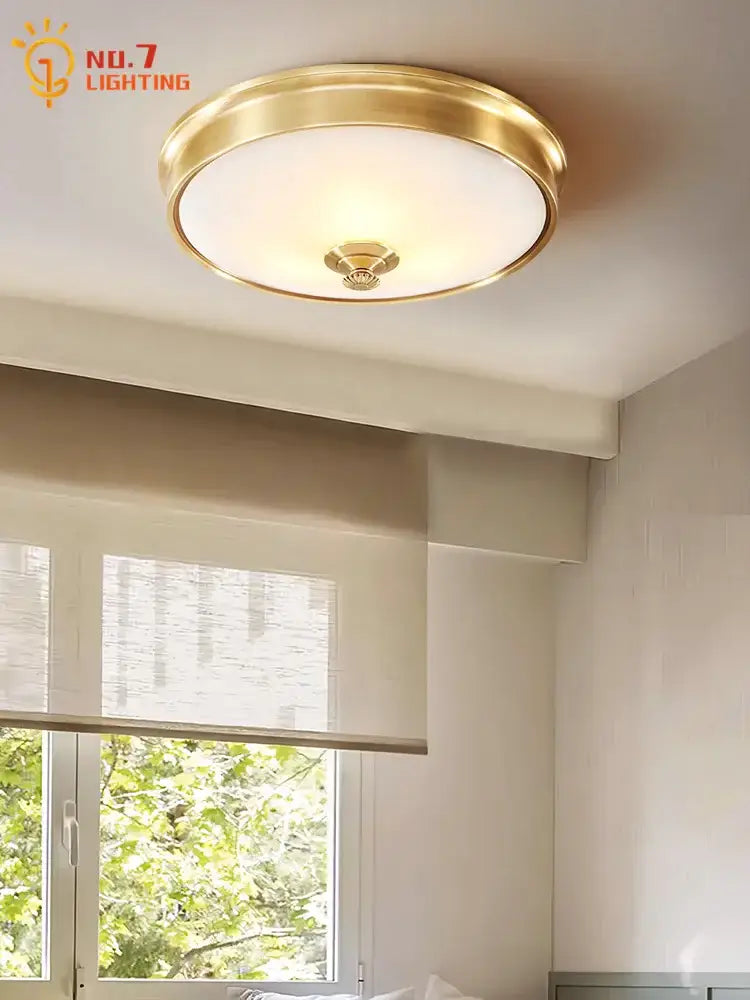 Modern gold lustre copper ceiling lamp living room led light