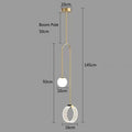 Modern gold luxury led pendant light bedroom art ring lamp