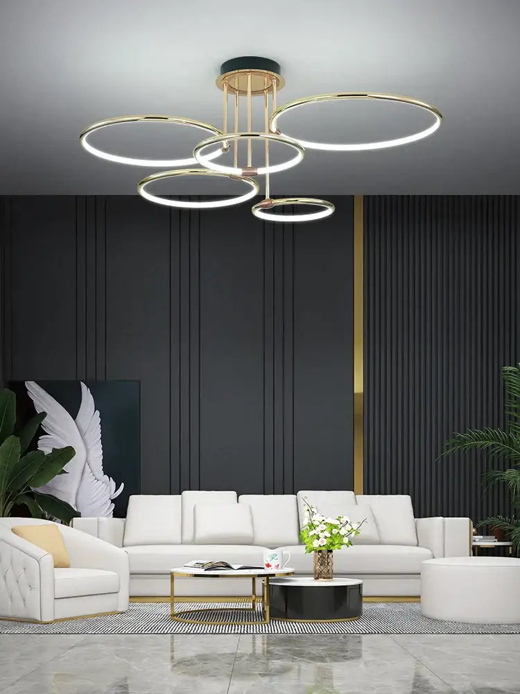 Modern gold luxury ring pendant chandelier for dining room