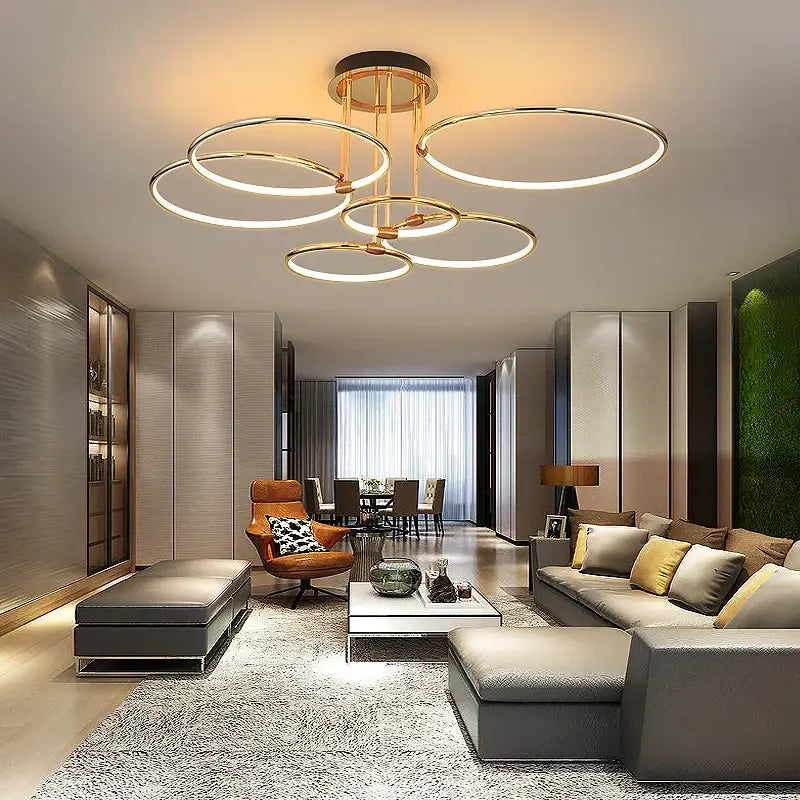 Modern gold luxury ring pendant chandelier for dining room