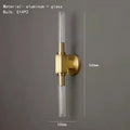 Modern gold metal and glass wall sconce light for bathroom