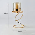 Modern gold metal frame glass candle holder dining room centerpiece
