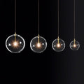 Modern gold metal globe pendant light dining room