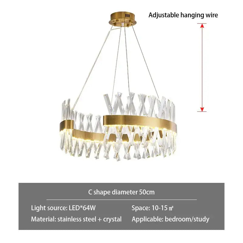 Modern gold metal s shape lustre led pendant lamp dining room