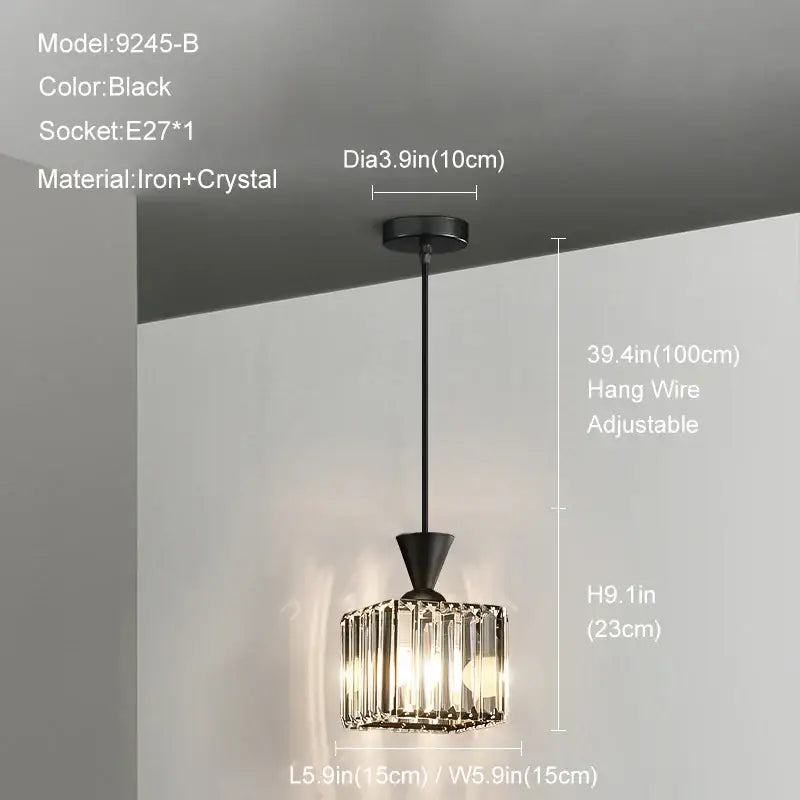 Modern gold mini crystal pendant light – bedroom chandelier