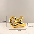Modern gold-plated knot ornaments living room geometric sculpture
