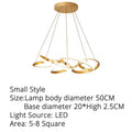 Modern gold plated led pendant lights dining room ring chandelier