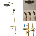 Modern gold plated thermostatic shower set with rainhead for bathroom