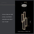 Modern gold rectangular crystal led pendant light for stairs