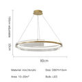 Modern gold ring chandelier dining room pendant light