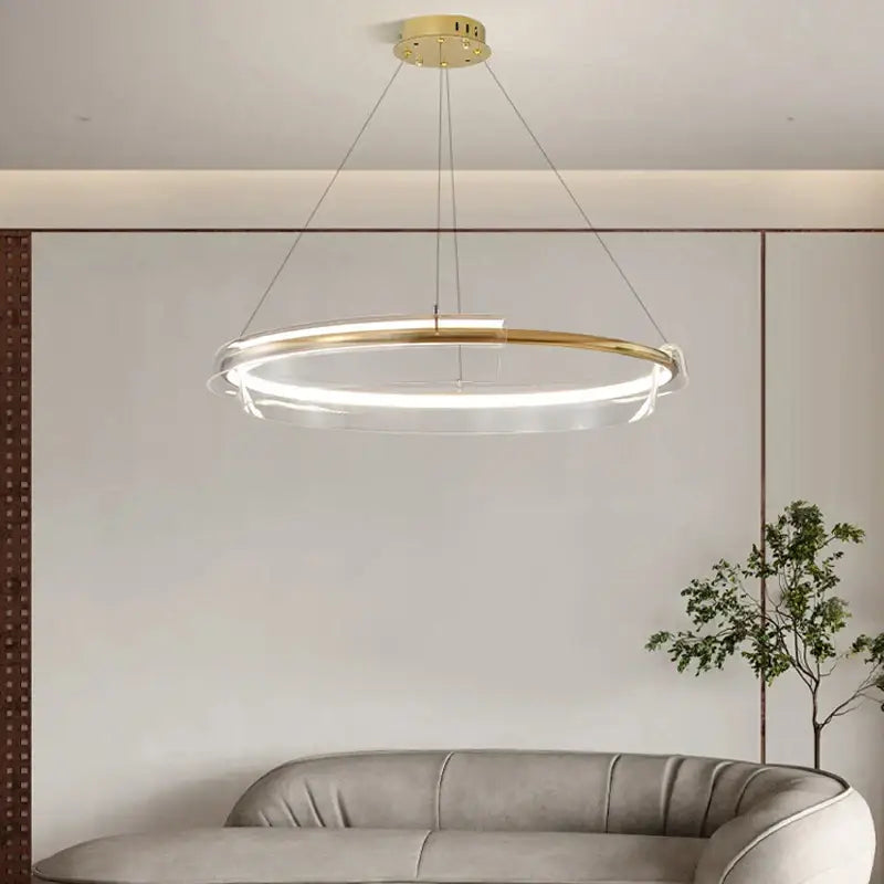 Modern gold ring chandelier dining room pendant light