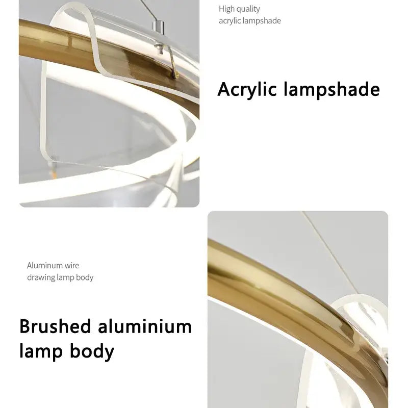 Modern gold ring chandelier dining room pendant light