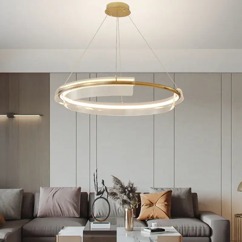 Modern gold ring chandelier dining room pendant light