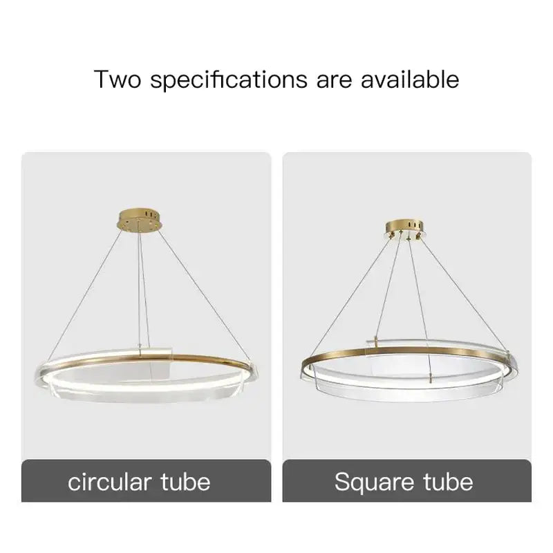 Modern gold ring chandelier dining room pendant light