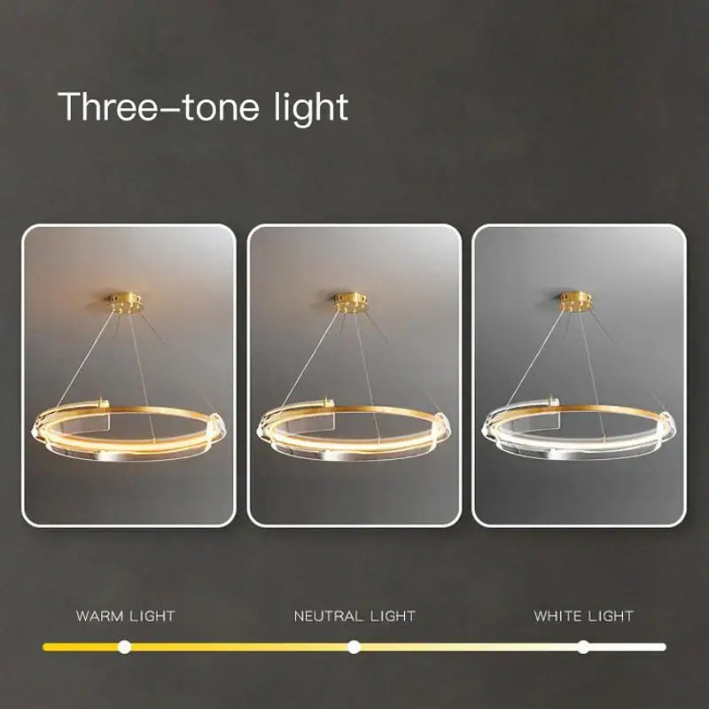 Modern gold ring chandelier dining room pendant light
