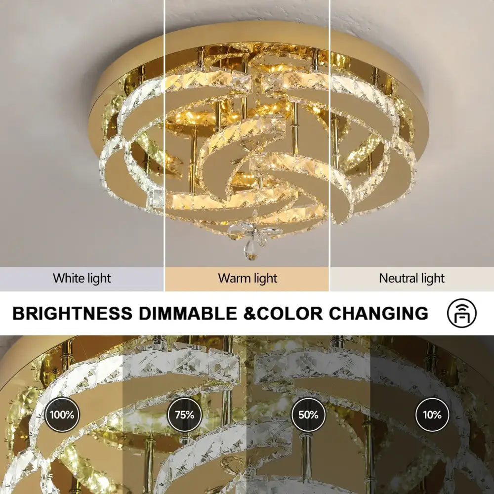 Modern gold ring crystal drop chandelier dining room bee pendant