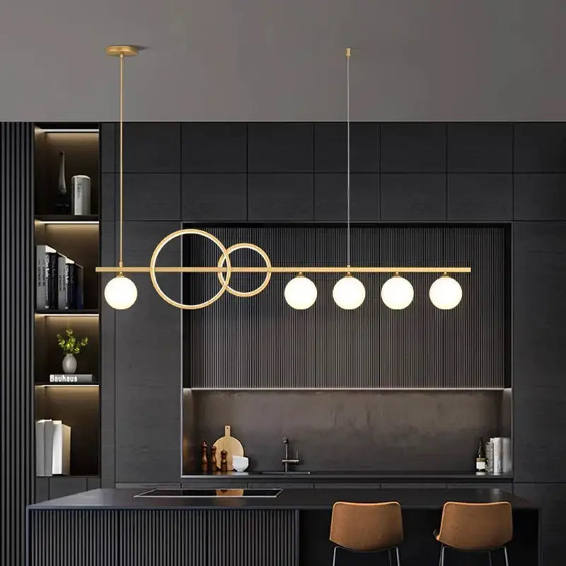 Modern gold ring elegant chandelier dining room pendant light