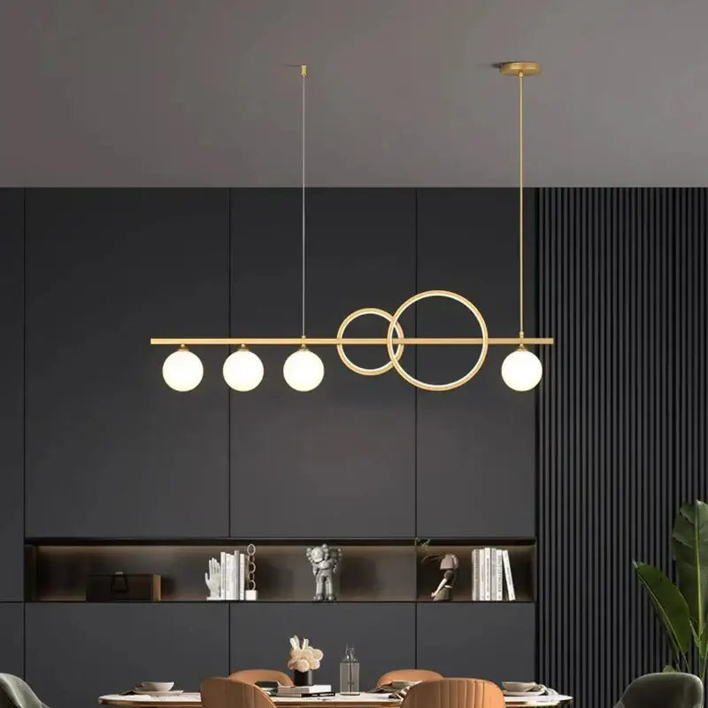 Modern gold ring elegant chandelier dining room pendant light