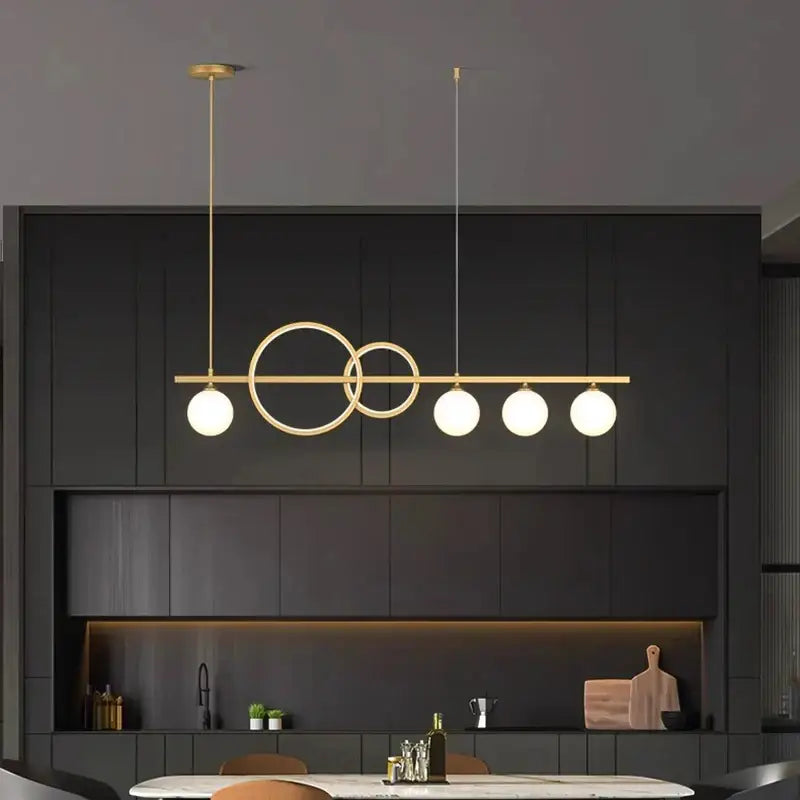 Modern gold ring elegant chandelier dining room pendant light