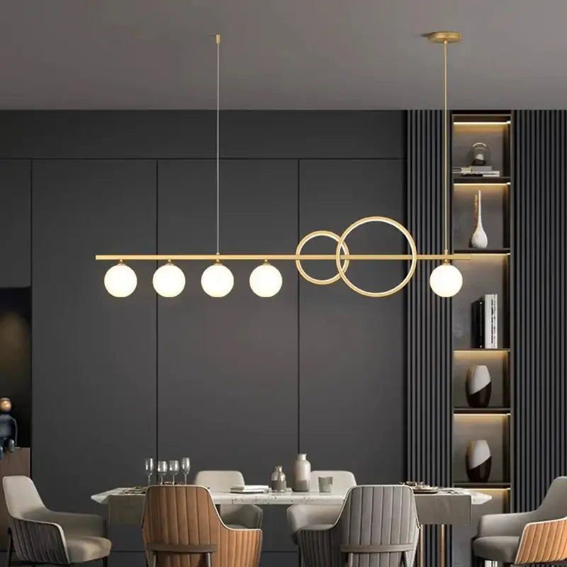 Modern gold ring elegant chandelier dining room pendant light