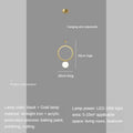 Modern gold ring led pendant light for kitchen island