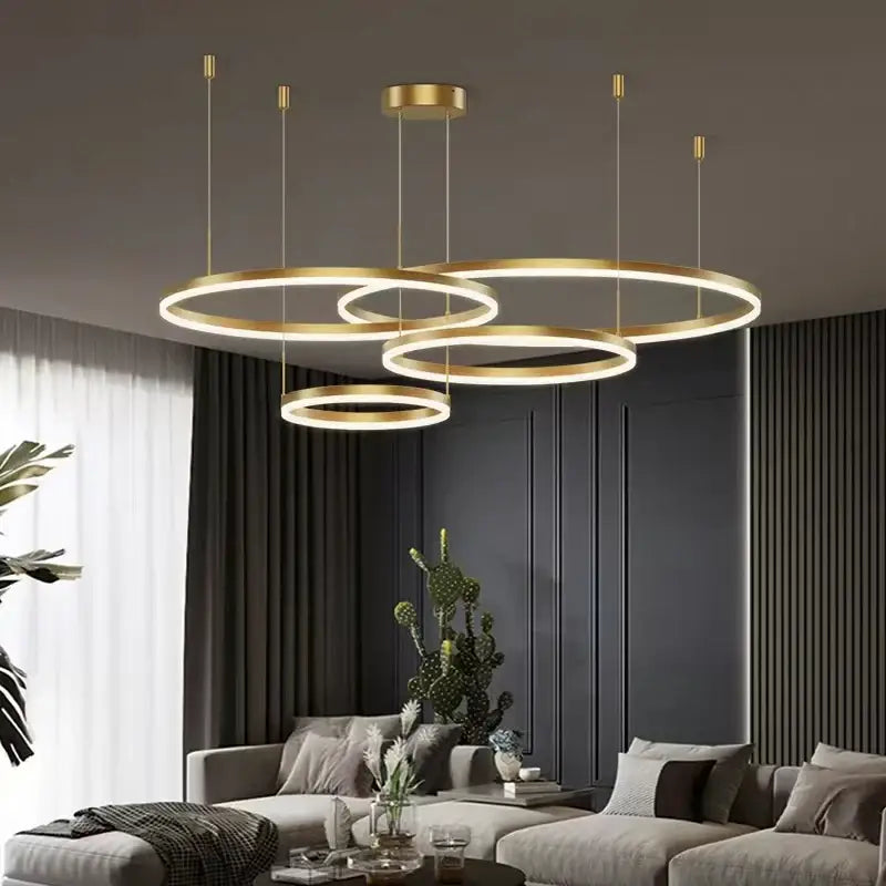 Modern gold ring pendant ceiling lamp for dining room
