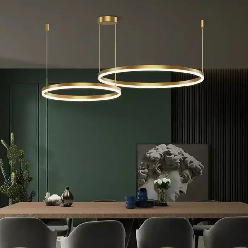 Modern gold ring pendant ceiling lamp for dining room