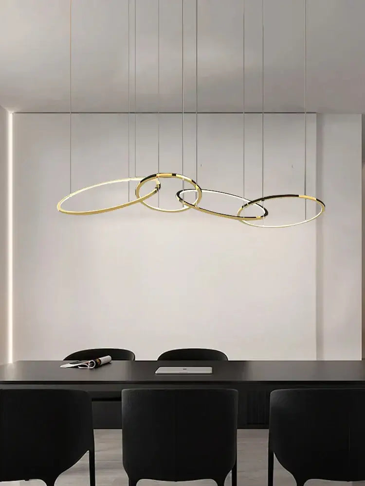 Modern gold round ceiling chandelier dining room pendant light