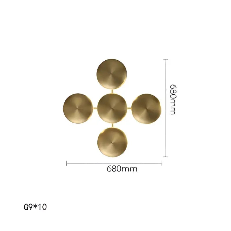 Modern gold round led wall lamps living room minimalist art