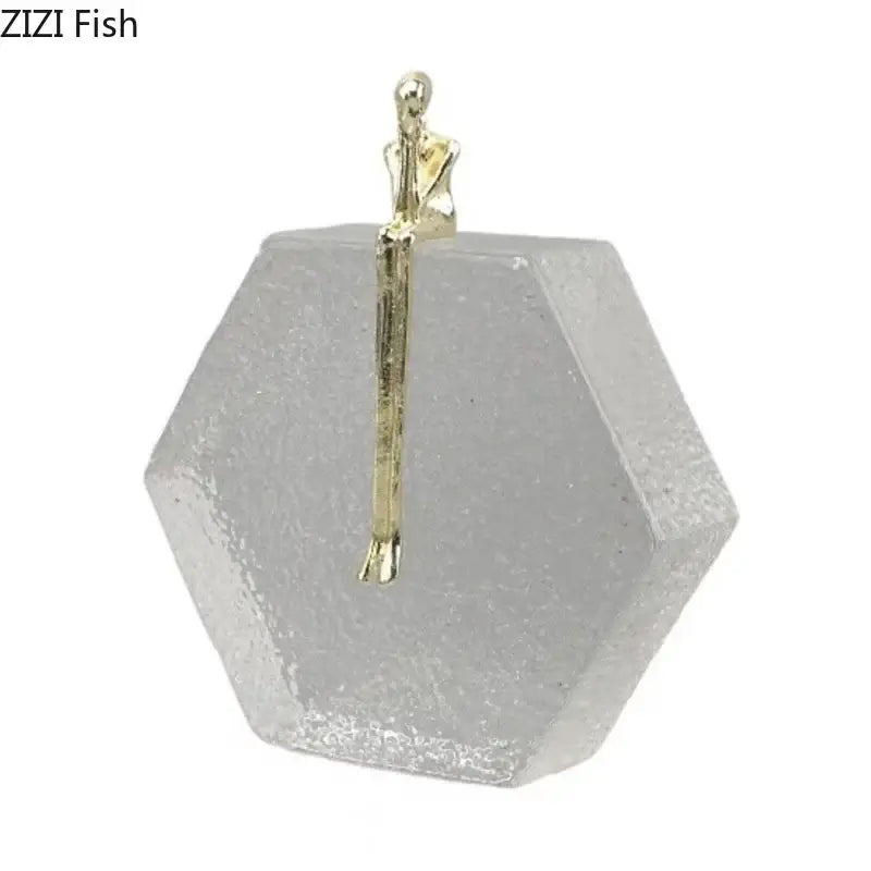 Modern gold runner crystal sculpture abstract statue living room decor
