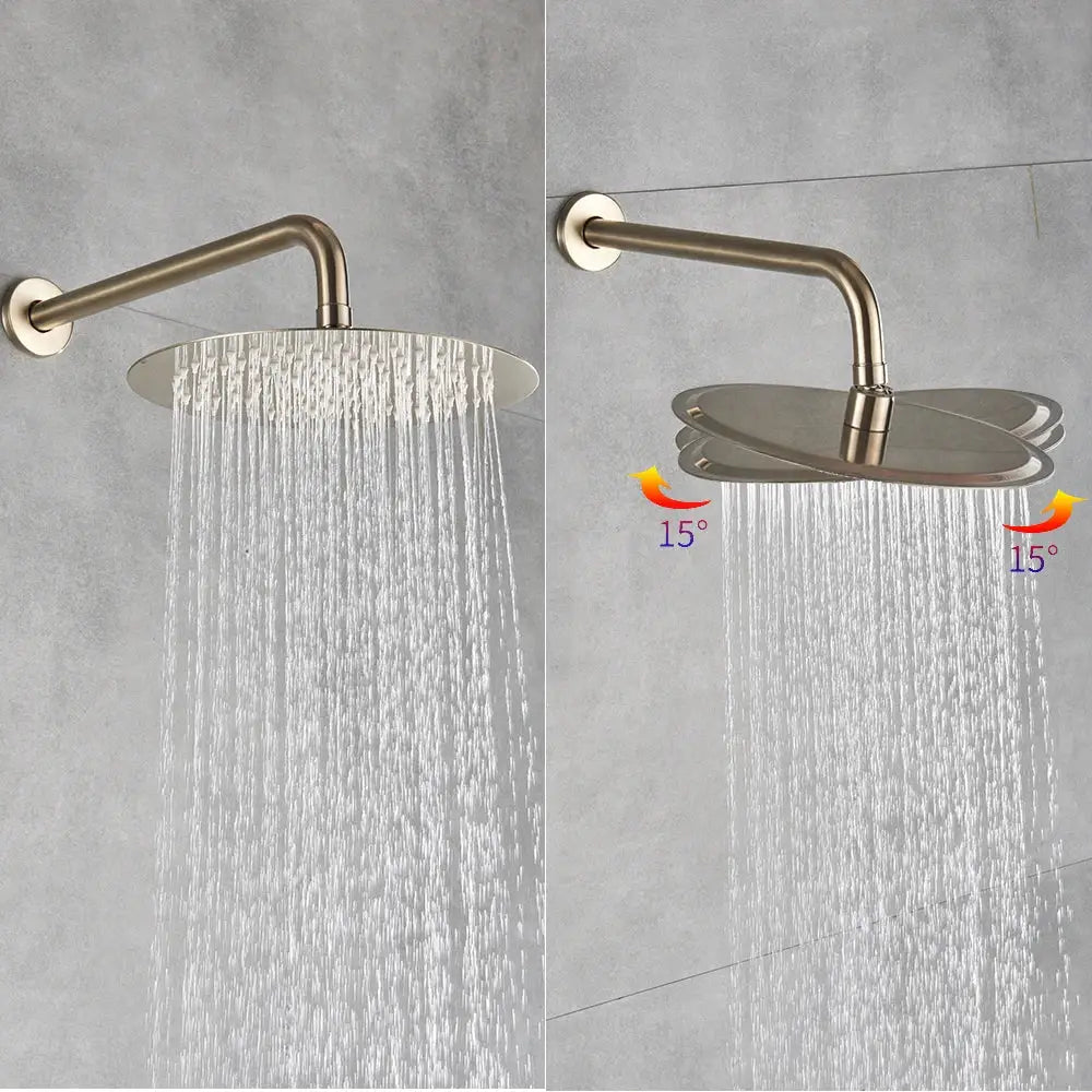 Modern gold shower faucet bathroom rainfall head and hand sprayer