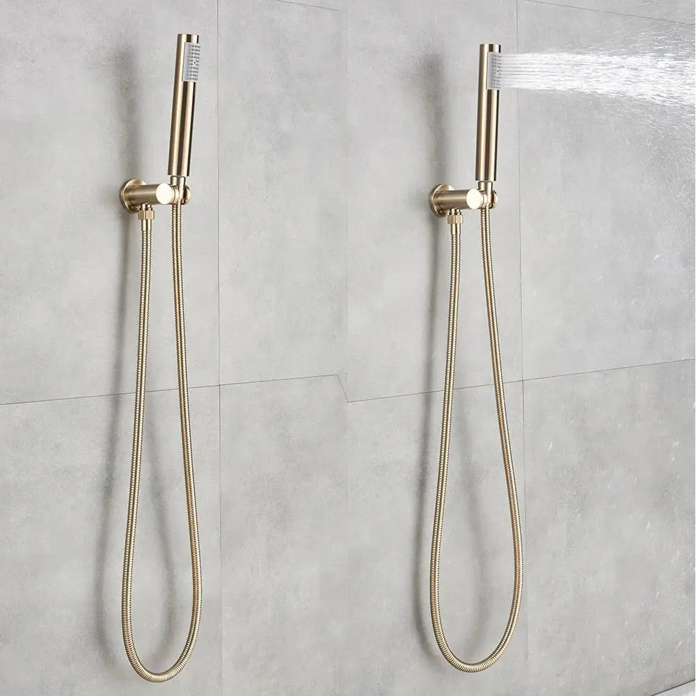 Modern gold shower faucet bathroom rainfall head and hand sprayer