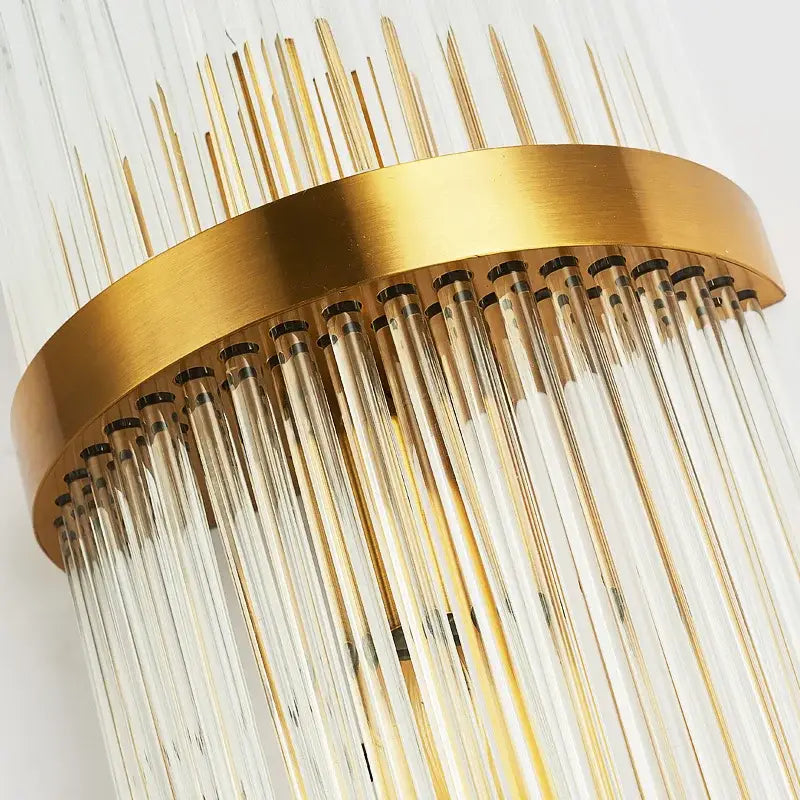 Modern gold & silver crystal wall lamp bedroom sconce