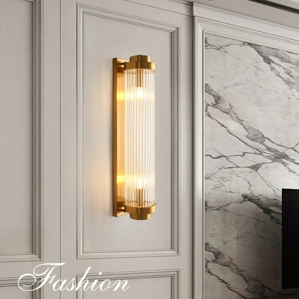 Modern gold & silver crystal wall lamp bedroom sconce