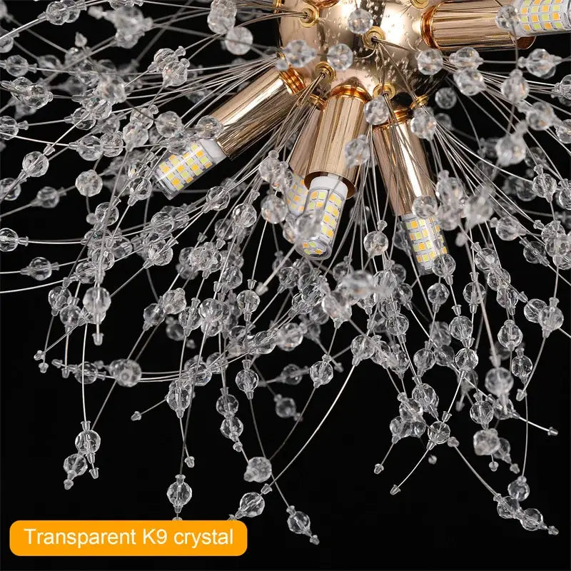 Modern gold & silver sputnik pendant light living room chandelier